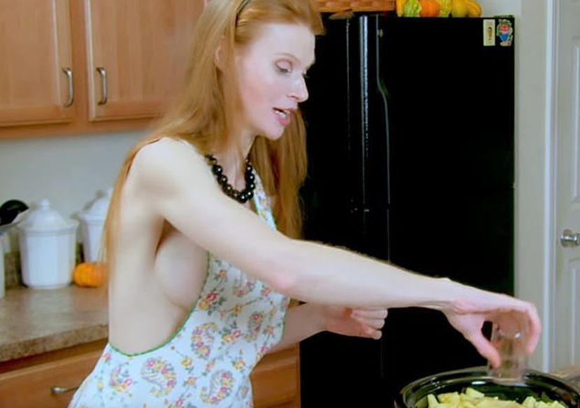 This cook earns thousands of dollars a month and wears nothing under her ap...