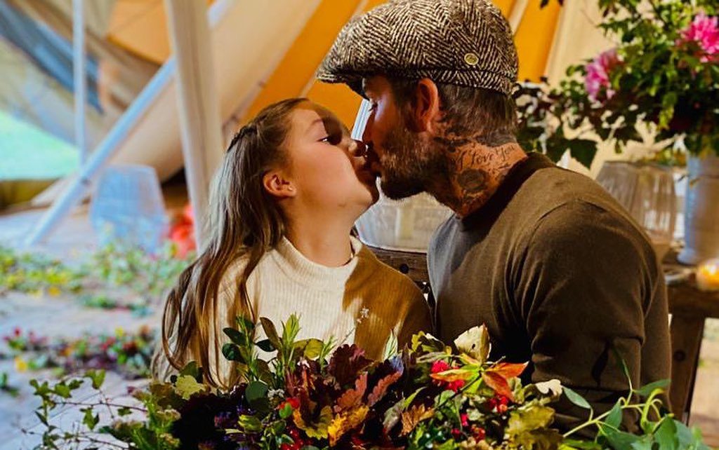 Beckham kisses his daughter Harper again: Fans raise a real storm on  Instagram - Free Press