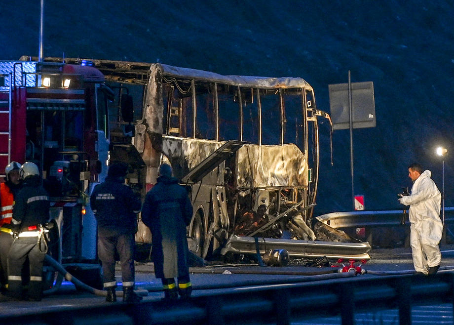 Запалениот македонски автобус во Бугарија