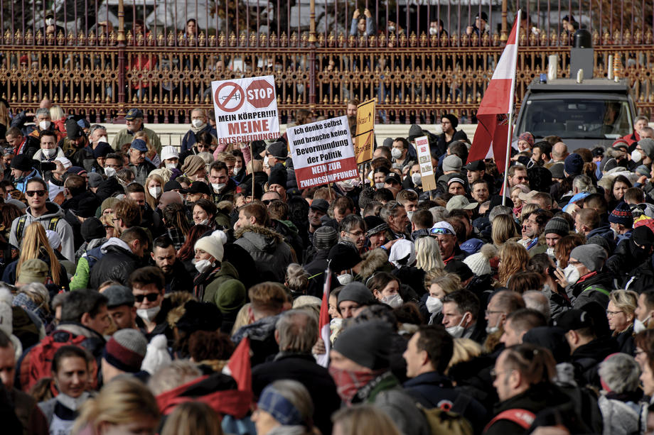 Виена, Австрија протест ковид-19 коронавирус