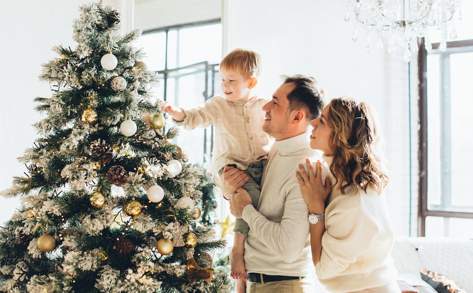 Famiglia, albero di Natale, Capodanno, Natale, felicità