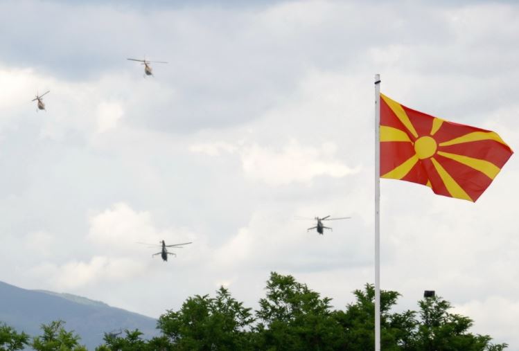 helicopters Macedonian flag