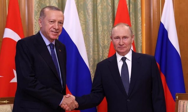 Ο Ρώσος πρόεδρος Βλαντιμίρ Πούτιν και ο Τούρκος πρόεδρος Ρετζέπ Ταγίπ Ερντογάν