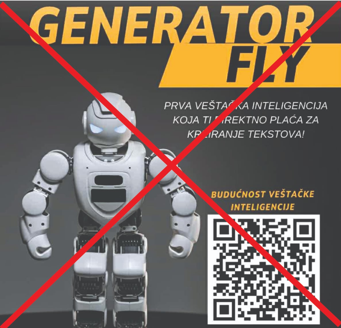 Невистинитa реклами за Generator Fly споделувана на социјалните мрежи